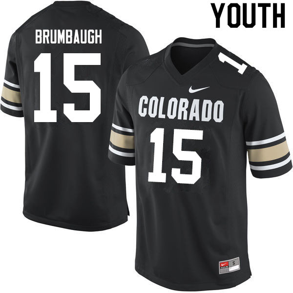 Youth #15 Legend Brumbaugh Colorado Buffaloes College Football Jerseys Sale-Home Black
